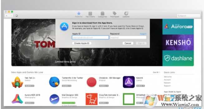 登錄到Mac App Store