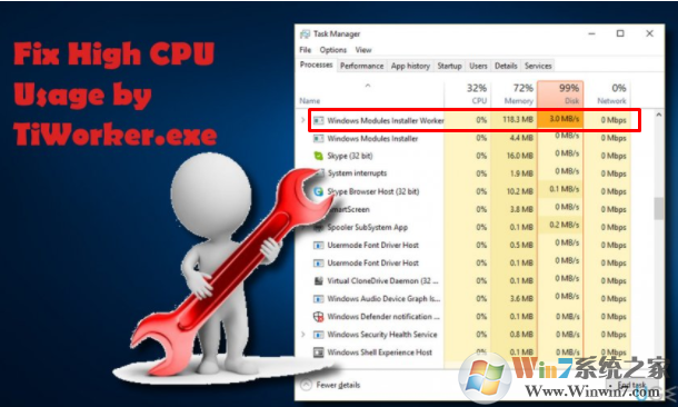TiWorker.exe進程占用cpu高