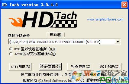 HD Tach(硬盤性能測(cè)試工具) V3.0.4 中文綠色版