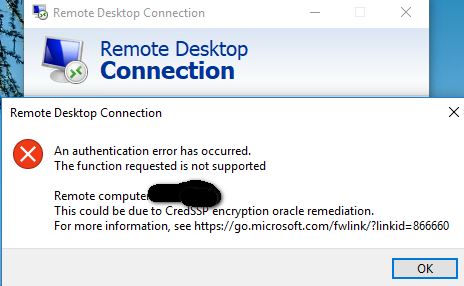 win10 1803 遠(yuǎn)程桌面出錯：Credssp encryption oracle remeediation 怎么辦？