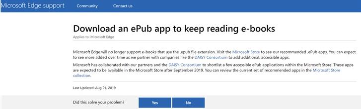 微軟:新版Edge瀏覽器不再支持ePub電子書,但是可以安裝插件支持