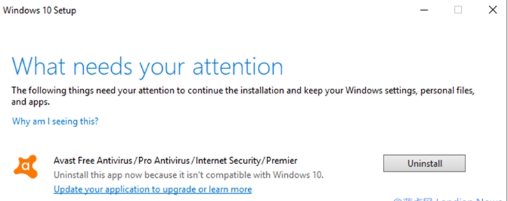 微軟阻止AVAST/AVG殺毒軟件用戶(hù)升級(jí)Win10 1909因?yàn)榧嫒輪?wèn)題