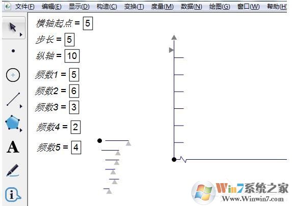 利用幾何畫板制作頻率分布直方圖的操作方法