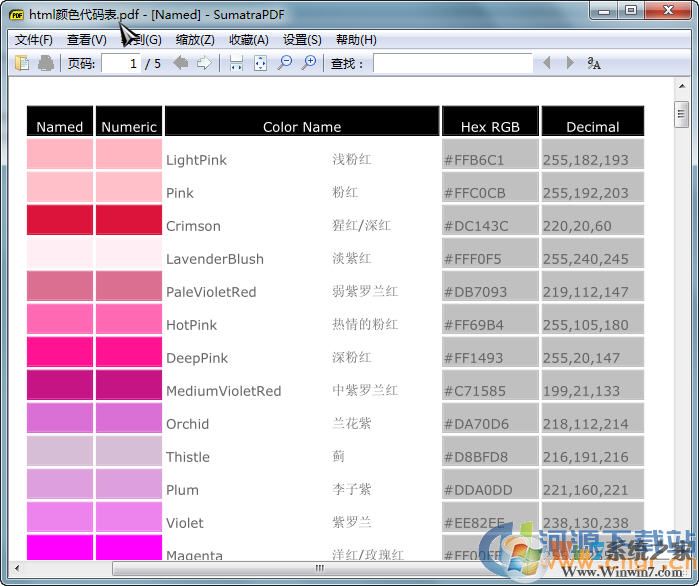 Html顏色代碼表下載_Html顏色代碼表PDF高清版