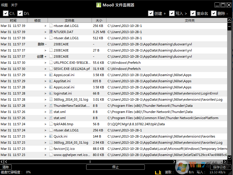 Moo0 FileMonitor(系統(tǒng)文件監(jiān)視器) V1.11去廣告綠色版