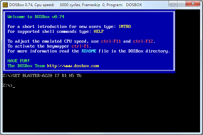 DOSBox(DOS模擬器) V0.74