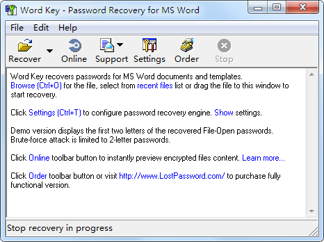 Word Key(word密碼破解工具) V9.1 Build 3229