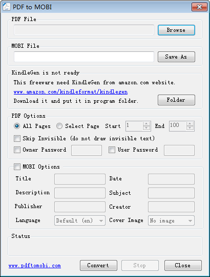 電子書格式轉(zhuǎn)換器(PDF to MOBI) V1.0