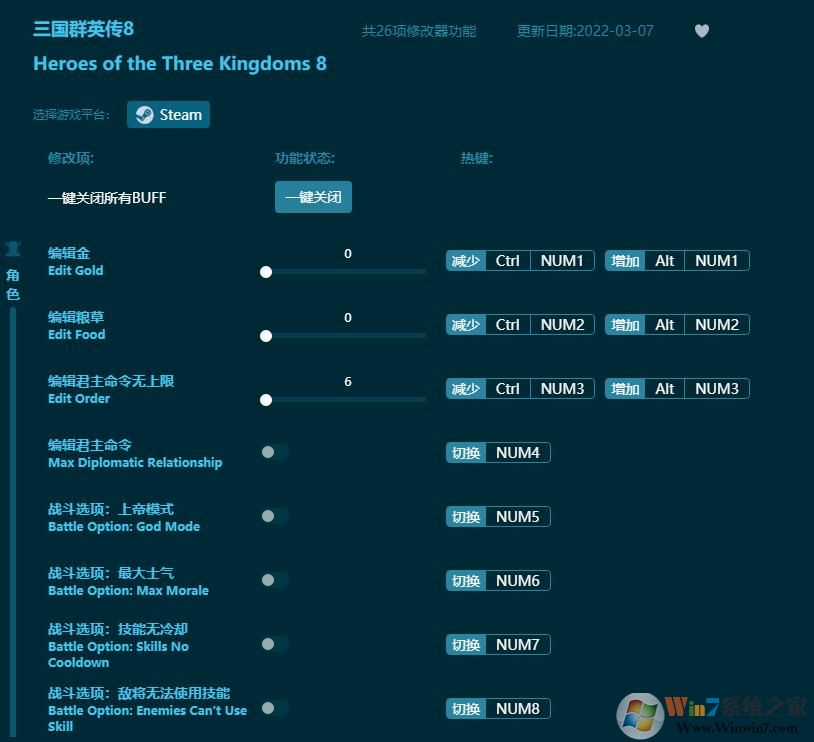 三國群英傳8二十六項修改器 v1.06