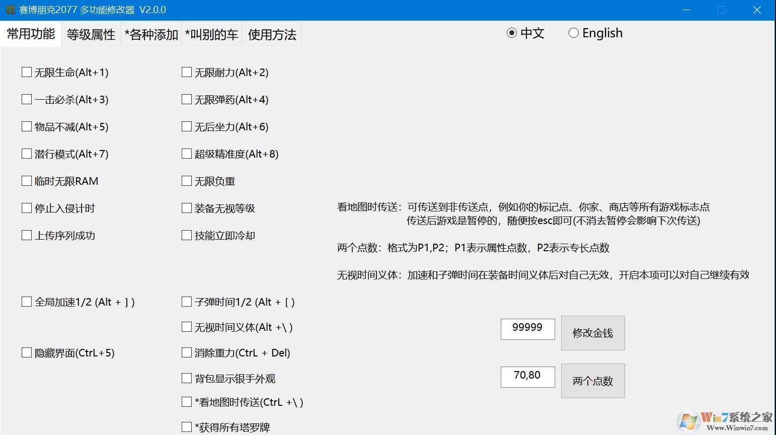 小幸賽博朋克2077多功能修改器 V2.0.9最新版