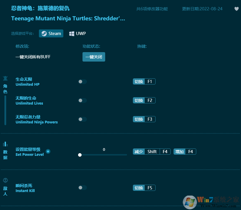 忍者神龜施萊德六項修改器 v2023最新版