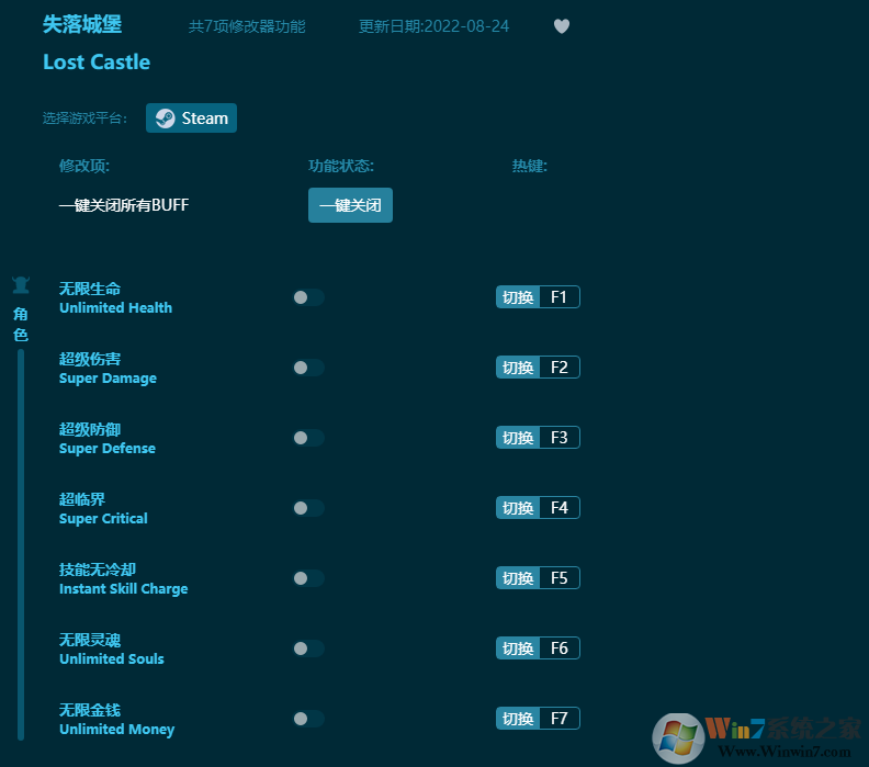 失落城堡全功能修改器 Steam通用版v2023