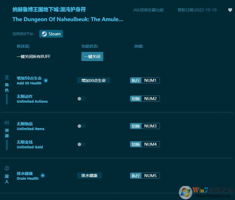 納赫魯博王國地下城混沌護身符六項修改器