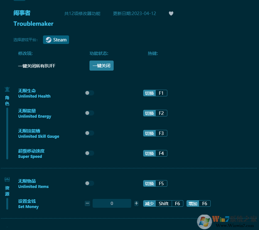 鬧事者十二項修改器 v2023最新版