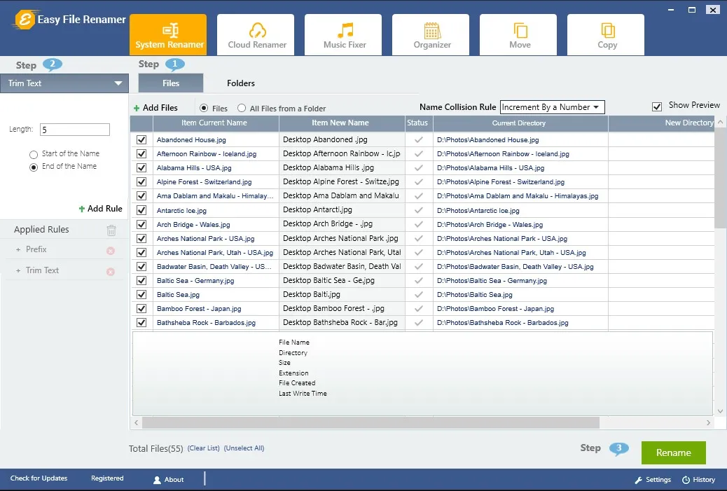 Easy File Renamer批量重命名