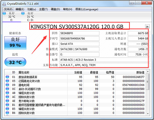 CrystalDiskInfo(硬盤信息檢測工具)