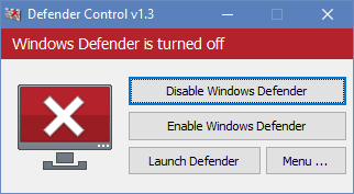 Defender Control(Windows Defender徹底禁用小工具)電腦版